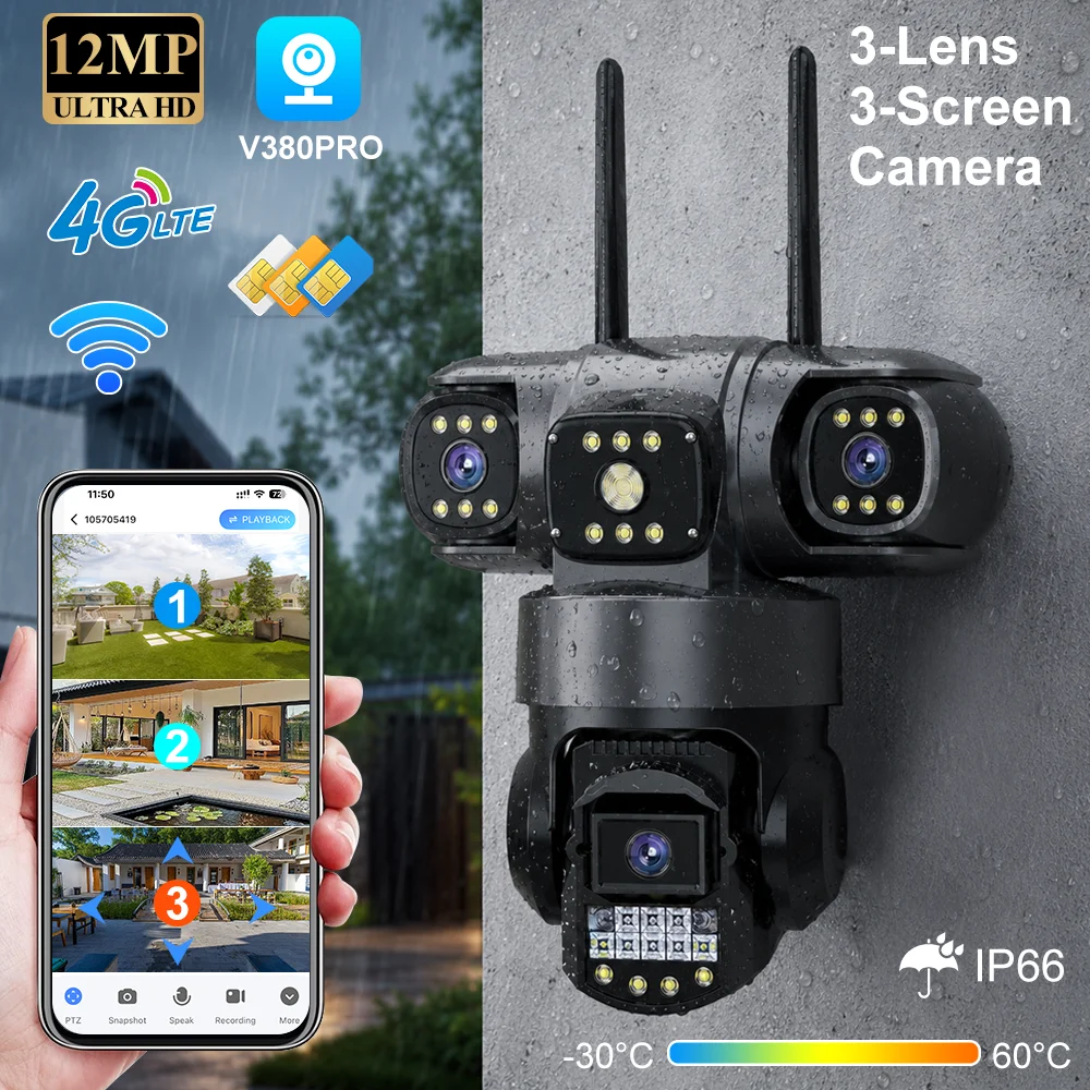 Home Security Land - Telecamera esterna impermeabile V380 Pro 4G