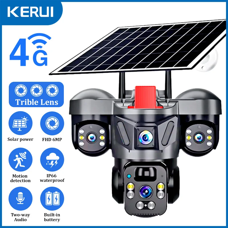 Home Security Video - KERUI PTZ Esterno 6MP 4G SIM