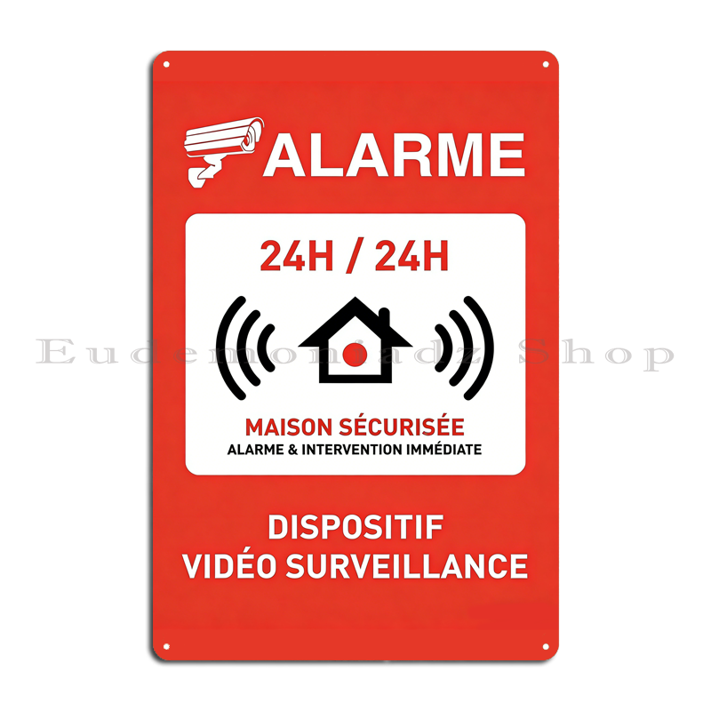 Targa in Metallo Vintage con S - Home Security With Alarm recensione e prezzo