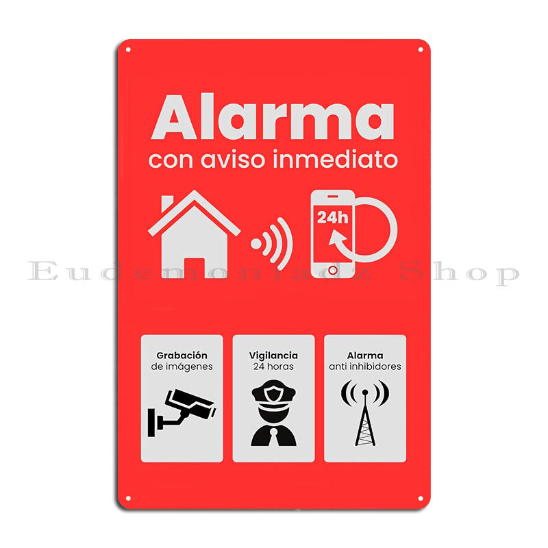 Targa in Metallo Vintage con S - Home Security With Alarm recensione e prezzo