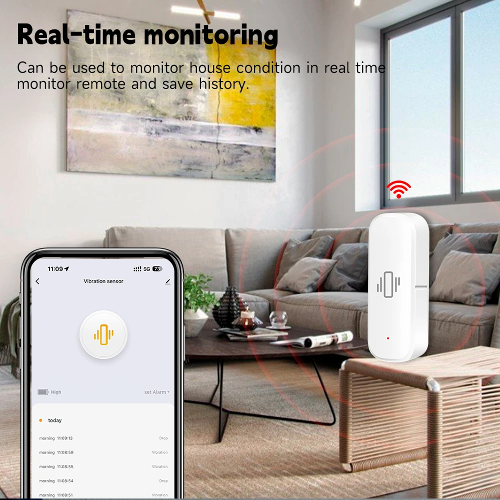 Sensore di Vibrazione Smart Wi - Home Security With Alarm recensione e prezzo