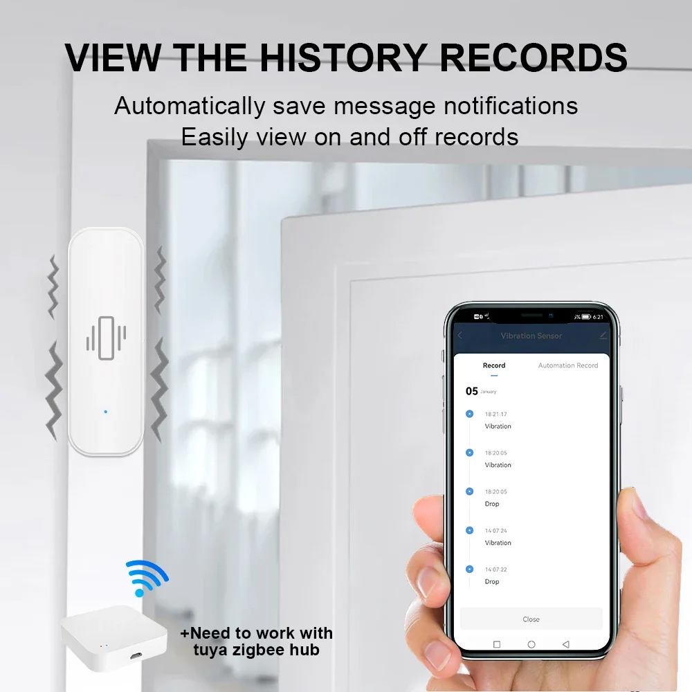 Smart ZigBee Sensore di Vibraz - Home Security With Alarm recensione e prezzo